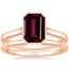 14K Rose Gold Luna Ring with Petite Comfort Fit Wedding Ring