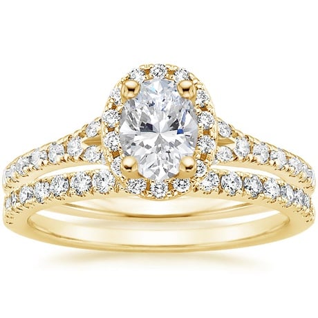 18K Yellow Gold Joy Diamond Ring (1/3 ct. tw.) with Bliss Diamond Ring (1/5 ct. tw.)