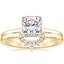 18K Yellow Gold Noemi Ring with Lunette Diamond Ring