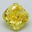 3.65 Ct. Fancy Vivid Yellow Cushion Lab Grown Diamond