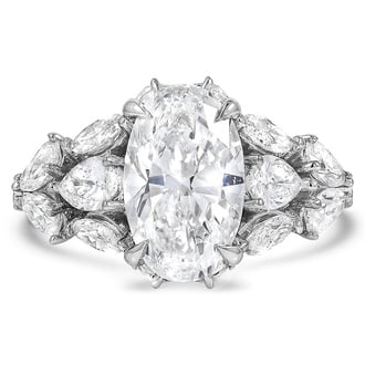 Custom Luxe Oval and Pear Diamond Ring
