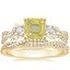 18K Yellow Gold Three Stone Luxe Willow Diamond Ring (1/2 ct. tw.) with Petite Luxe Twisted Vine Diamond Ring (1/4 ct. tw.)