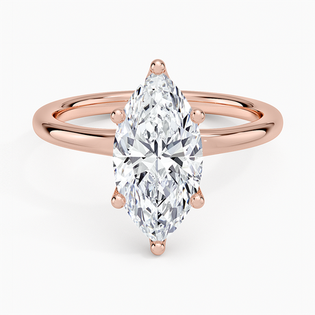 14K Rose Gold Fleur Solitaire Ring