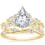18K Yellow Gold Secret Garden Diamond Ring (1/2 ct. tw.) with Winding Willow Diamond Ring (1/8 ct. tw.)