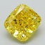 3.27 Ct. Fancy Vivid Yellow Cushion Lab Grown Diamond