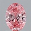 0.98 Ct. Fancy Vivid Pink Oval Lab Grown Diamond