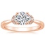 14K Rose Gold Lorelai Diamond Ring, smalltop view