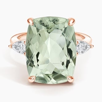 Soiree Prasiolite and Diamond Cocktail Ring