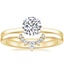 18K Yellow Gold Melinda Ring with Lunette Diamond Ring