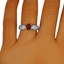 The Gentian Ring, smalltop view on a hand