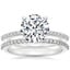 18K White Gold Delicate Shared Prong Diamond Ring with Delicate Shared Prong Diamond Ring