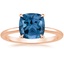 14K Rose Gold Secret Halo Diamond Ring, smalltop view