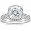 18KW Moissanite Odessa Diamond Ring (1/5 ct. tw.) with Sonora Diamond Ring (1/8 ct. tw.), smalltop view