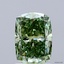1.54 Ct. Fancy Vivid  Green Cushion Lab Grown Diamond