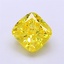 1.62 Ct. Fancy Vivid Yellow Cushion Lab Grown Diamond