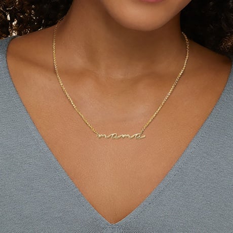 Script Mama Pendant Necklace