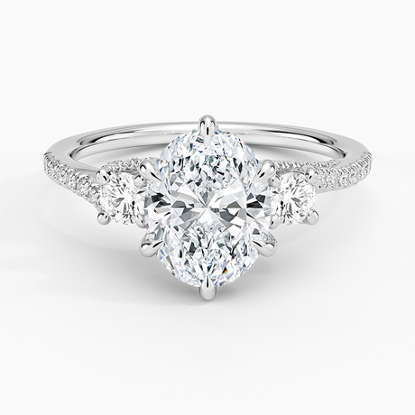 Luxe Delilah Three Stone Pave Diamond Ring