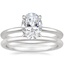 Platinum Petite Elodie Ring with Petite Comfort Fit Wedding Ring