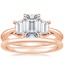14K Rose Gold Embrace Diamond Ring (1/2 ct. tw.) with Petite Comfort Fit Wedding Ring