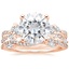 14K Rose Gold Three Stone Luxe Willow Diamond Ring with Luxe Winding Willow Diamond Ring
