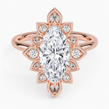 14K Rose Gold Fiore Halo Diamond Ring (1/4 ct. tw.)