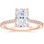14K Rose Gold Demi Half Coverage Diamond Ring (1/5 ct. tw.), smalltop view