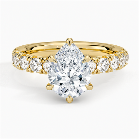 18K Yellow Gold Ellora Half Coverage Diamond Ring