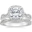 18K White Gold Luxe Willow Halo Diamond Ring (2/5 ct. tw.) with Petite Luxe Twisted Vine Diamond Ring (1/4 ct. tw.)