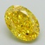 3.51 Ct. Fancy Vivid Yellow Oval Lab Grown Diamond