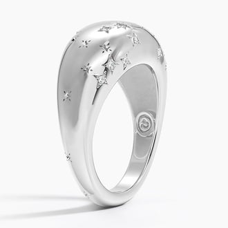 Leo Zodiac Constellation Diamond Dome Ring
