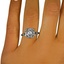 The Lucina Ring, smalltop view on a hand