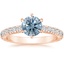 14K Rose Gold Sienna Three-Quarter Coverage Diamond Ring, smalltop view