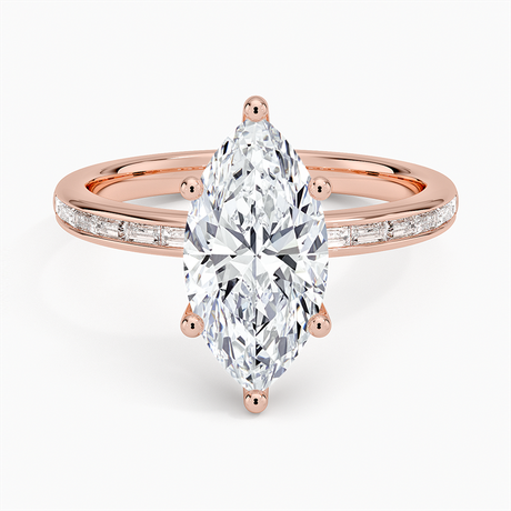 14K Rose Gold Tabitha Channel Set Baguette Diamond Ring