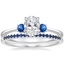 18K White Gold Selene Ring with Sapphire Accents with Whisper Ring with Lab Grown Blue Sapphires