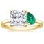 18K Yellow Gold Viridian Toi et Moi Diamond Ring, smalltop view