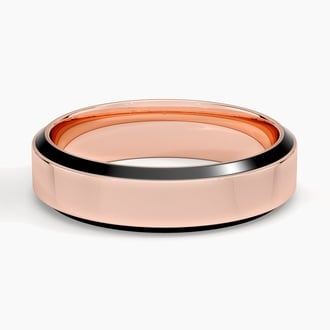 Daniel Beveled Edge 5.5mm Wedding Ring in 14K Rose Gold
