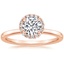 14K Rose Gold Vienna Halo Diamond Ring, smalltop view