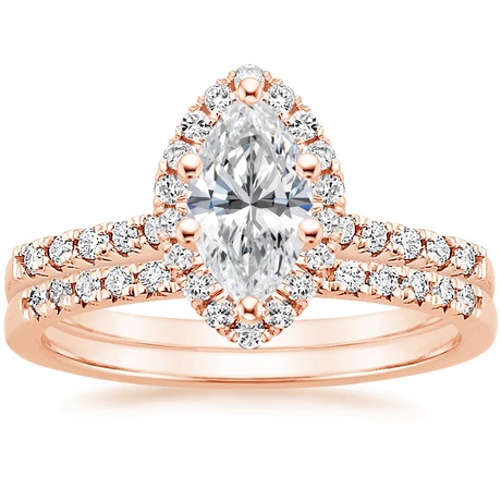14K Rose Gold Odessa Diamond Ring (1/5 ct. tw.) with Sonora Diamond Ring (1/8 ct. tw.)