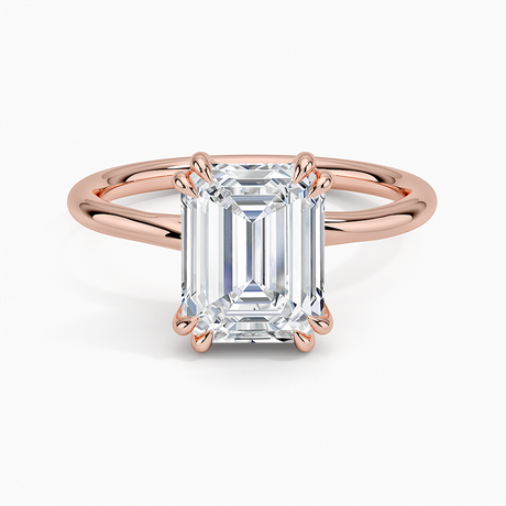 14K Rose Gold Dulce Double Claw Prong Solitaire Ring