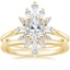 18K Yellow Gold Arabesque Diamond Ring (1/2 ct. tw.) with Petite Comfort Fit Wedding Ring