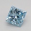 0.55 Ct. Fancy Vivid Blue Princess Lab Grown Diamond