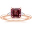 14K Rose Gold Aria Perfect Fit Three Stone Diamond Ring, smalltop view
