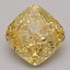 3.73 Ct. Fancy Vivid Yellow Cushion Lab Grown Diamond