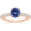 14K Rose Gold Olympia Three-Quarter Coverage Diamond Ring, smalltop view