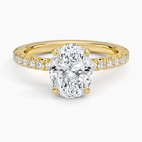 18K Yellow Gold Amelie Three-Quarter Coverage Diamond Ring