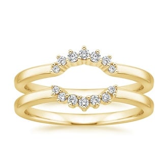 Crescent Nested Diamond Ring Stack in 18K Yellow Gold