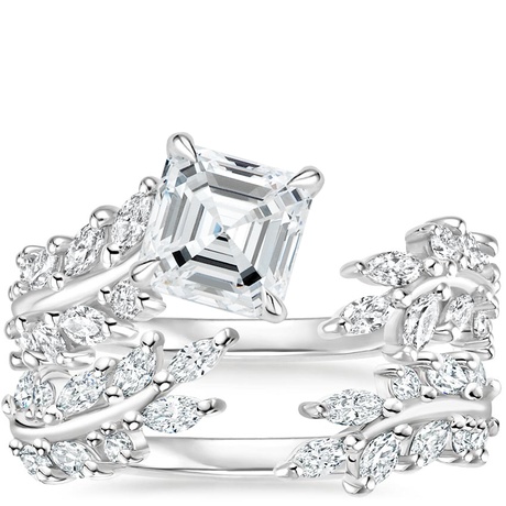 18K White Gold Sweeping Ivy Diamond Bridal Set (1 ct. tw.)