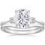 Platinum Selene Diamond Ring (1/10 ct. tw.) with Petite Curved Wedding Ring