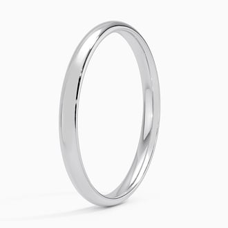 2mm Slim Profile Wedding Ring in Platinum