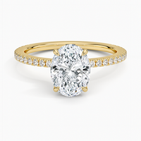 18K Yellow Gold Nadia with 1.5ct Oval Certified Lab Diamond